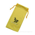 Microfiber drawstring glasses bag, made of 100% polyester